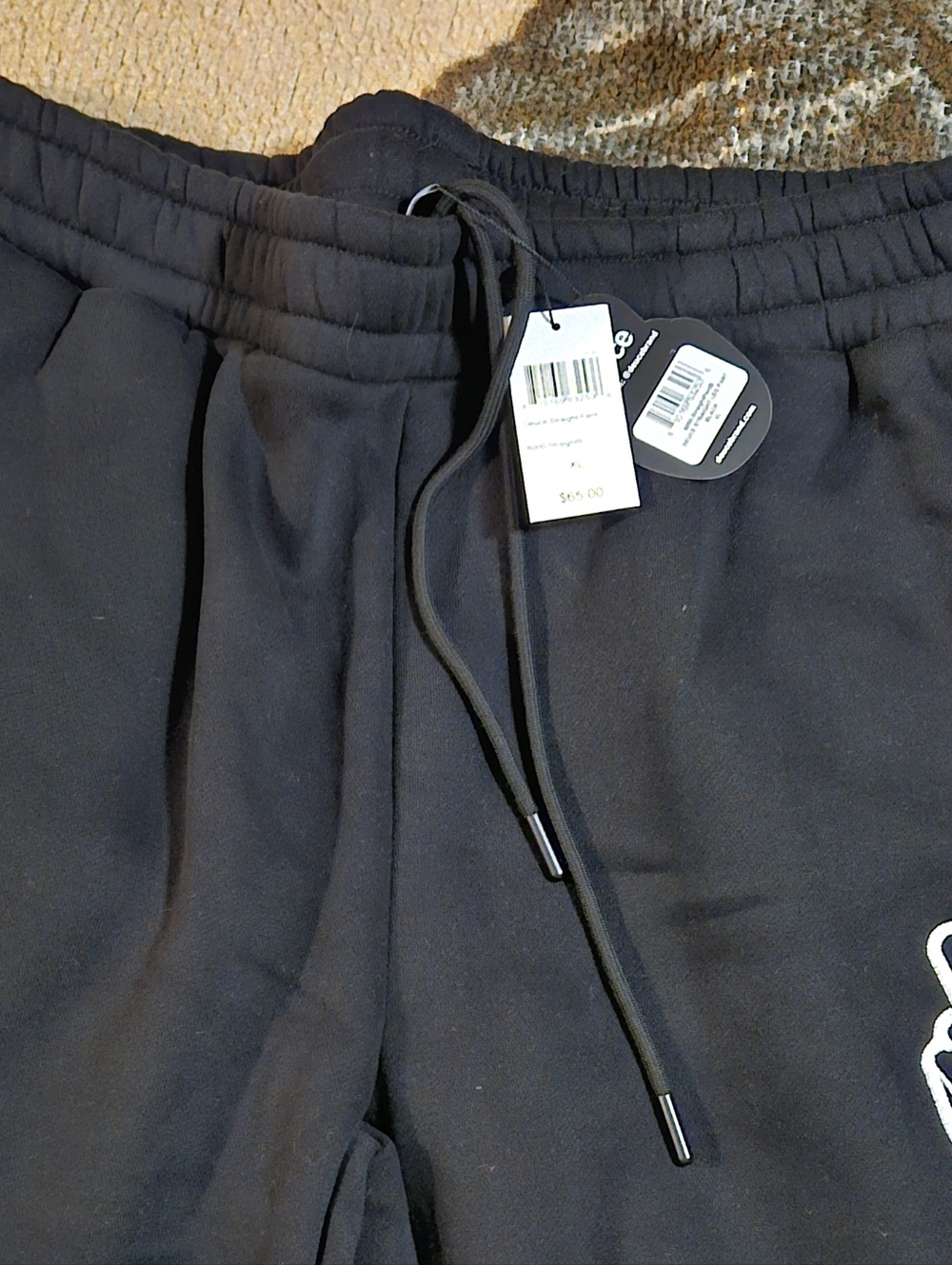 Black Pull-On Sweatpants with Drawstring